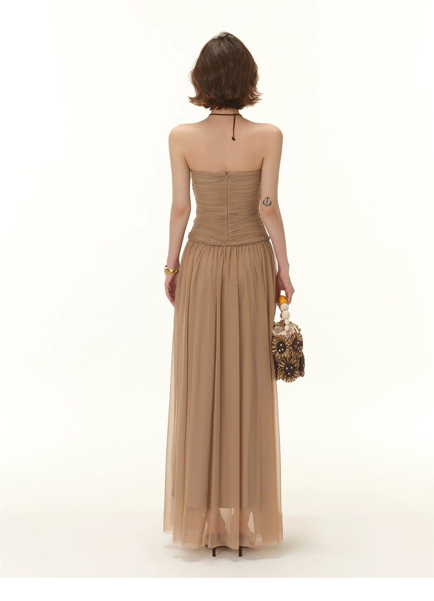 Greek Goddess Strapless Corset Maxi Dress