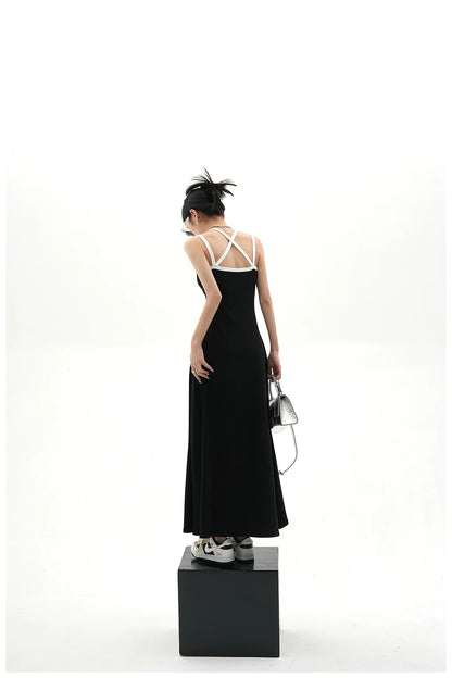 American Street-Style Slim-Fit Camisole Maxi Dress