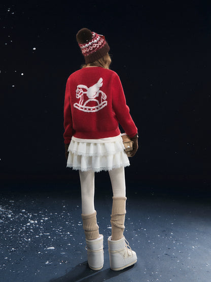 Lucky Pony Crewneck Cardigan