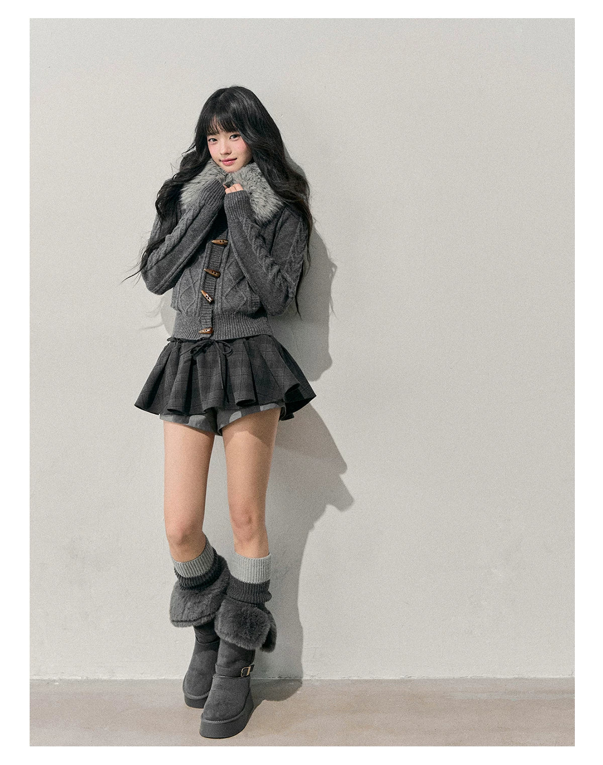 Cable Knit Toggle Cardigan Sweater