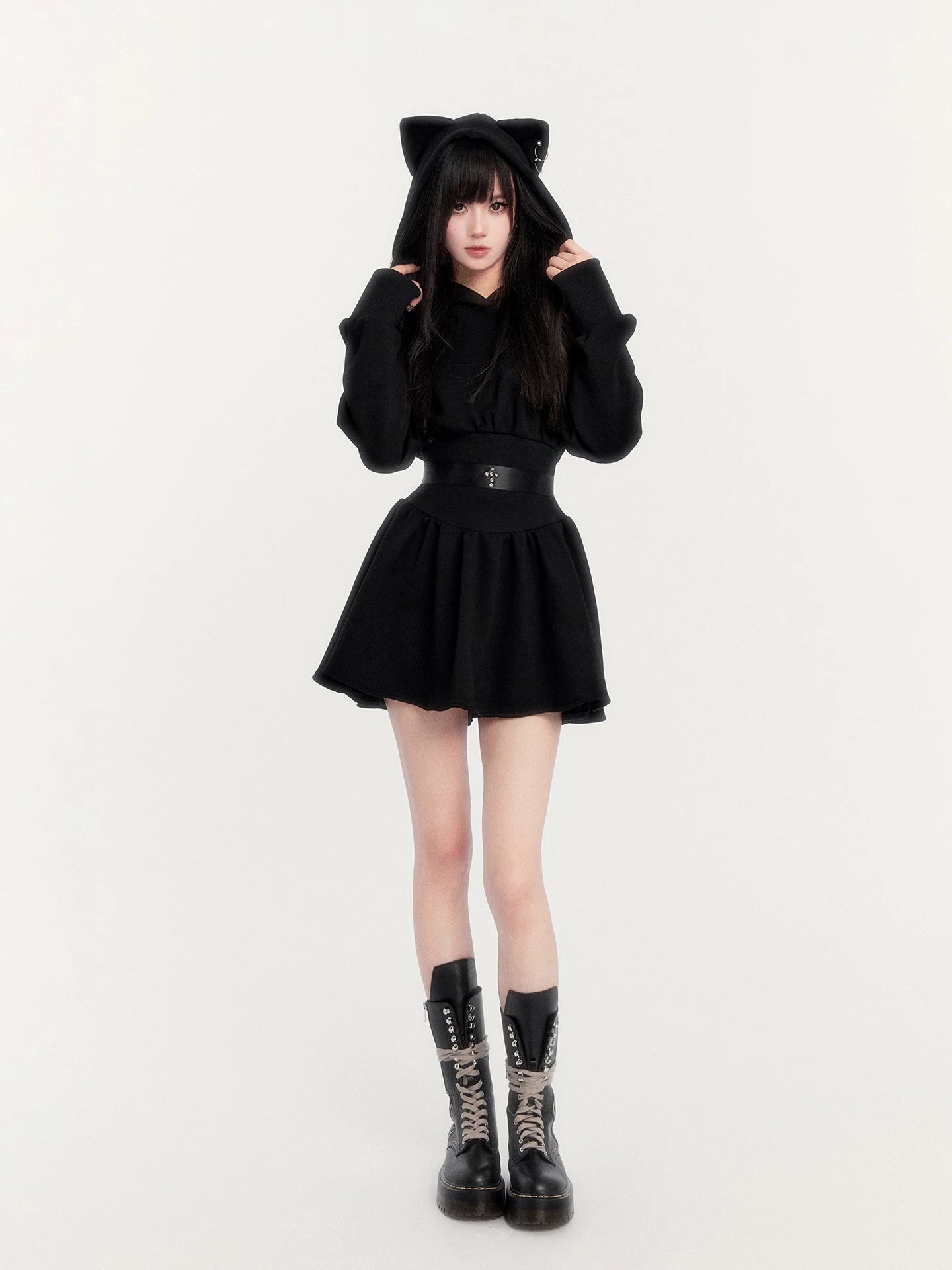 Waist-Cinching Sweatshirt Dress