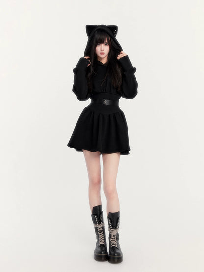 Waist-Cinching Sweatshirt Dress