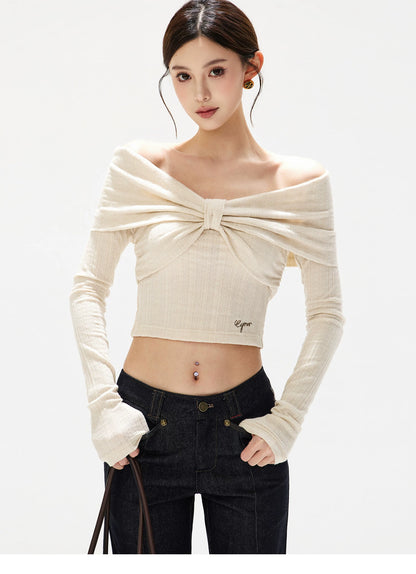 Twist Off-Shoulder Knit Mini Set