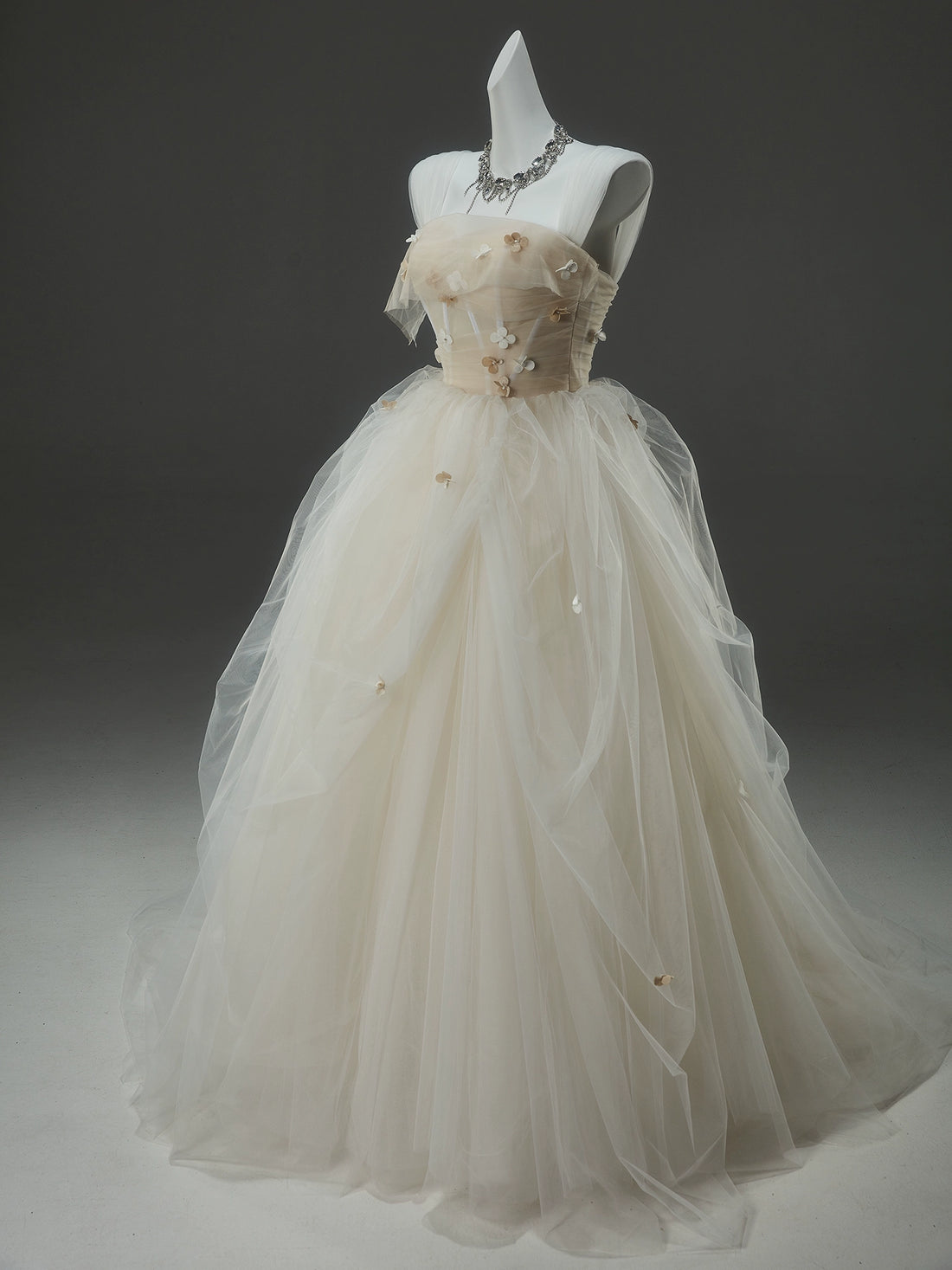Frosted Bloom Tulle Floral Ball Gown