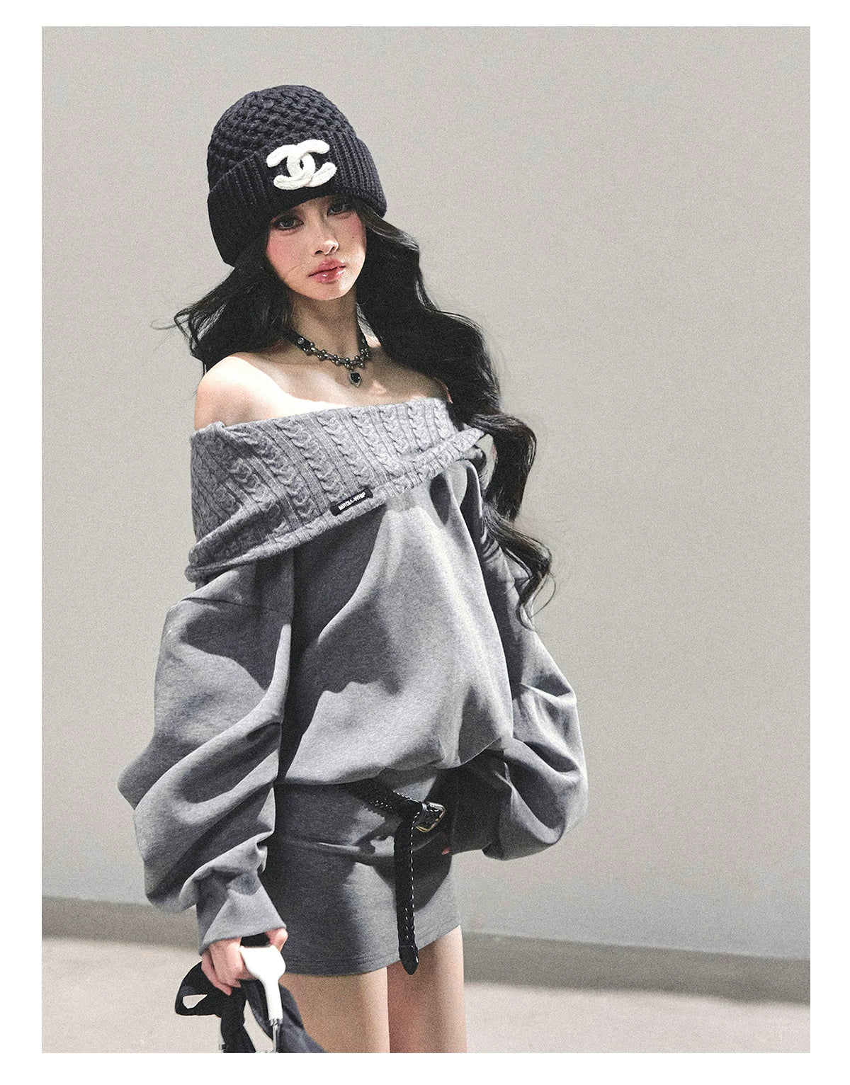 Two-Piece Oversized Hooded Sweatshirt