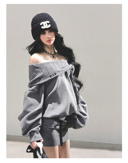 Two-Piece Oversized Hooded Sweatshirt