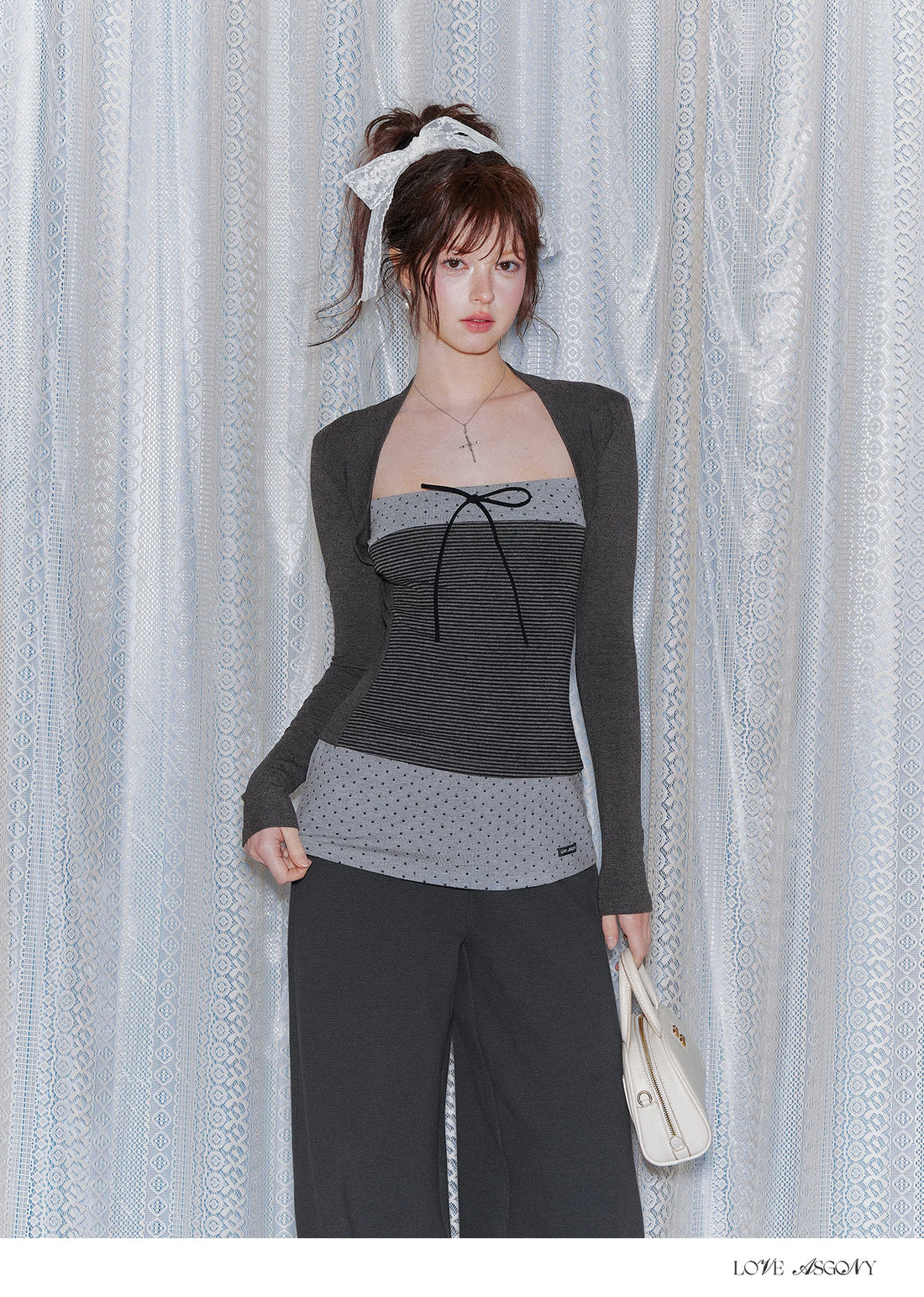 Faux-Layer Top and Pants Set