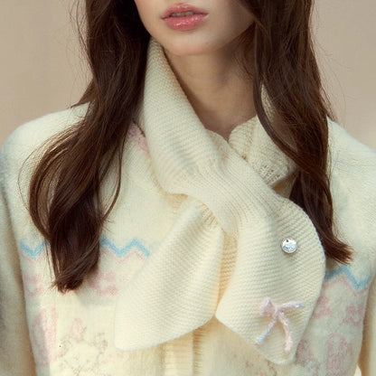 100% Wool Bow Scarf