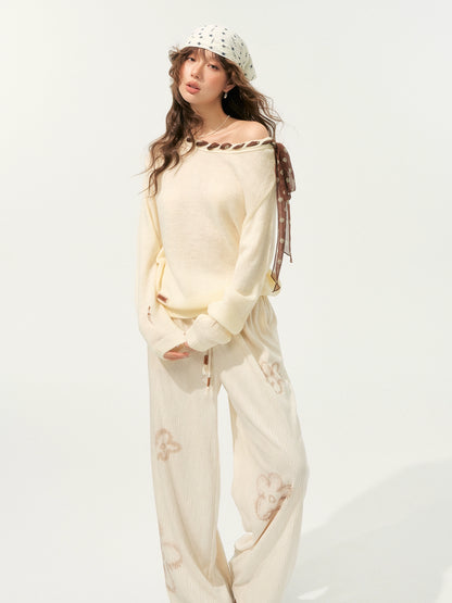 Floral Pleated Drawstring Pants - CHINASQUAD