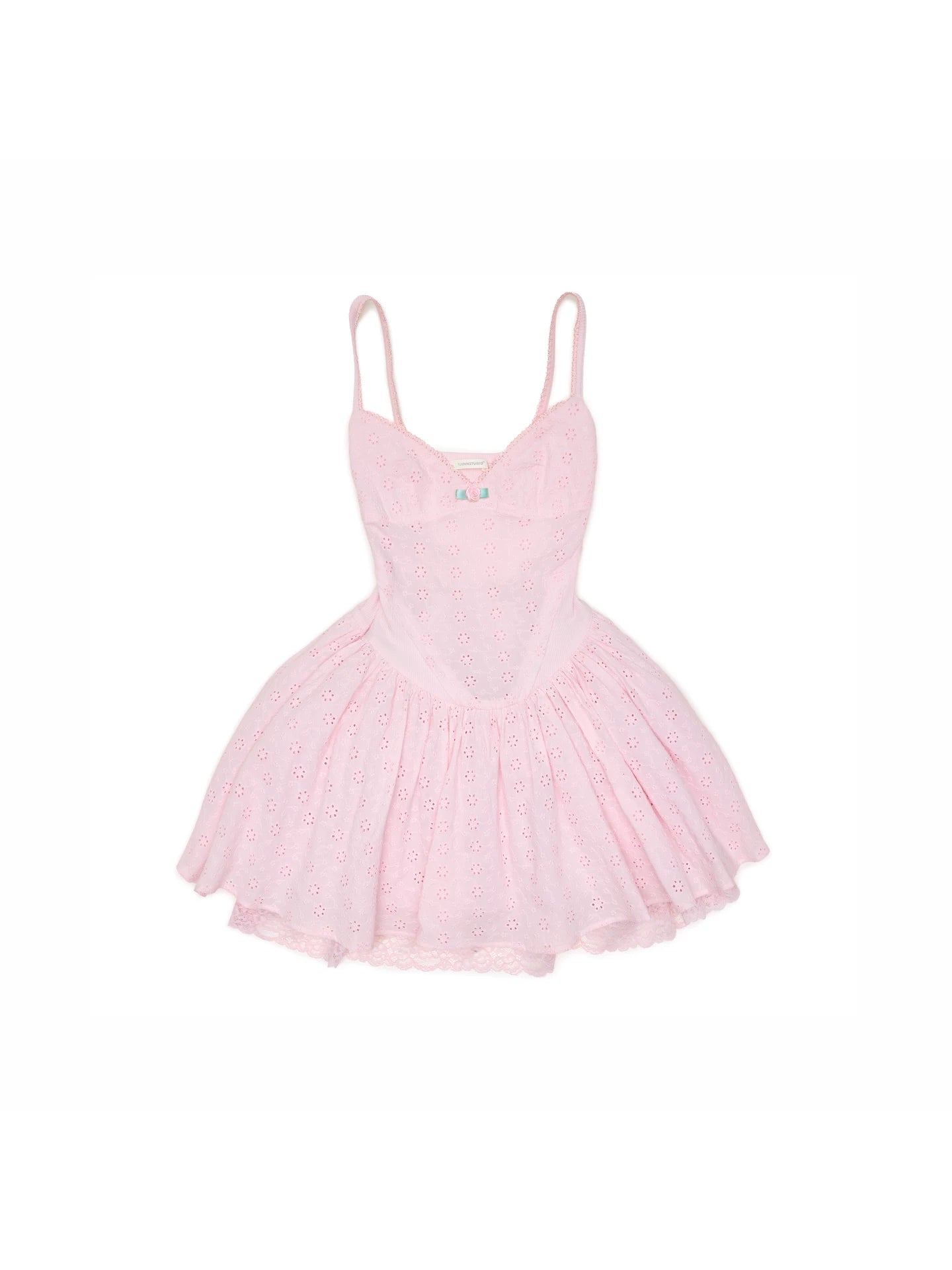 Cotton Eyelet Corset Mini Dress