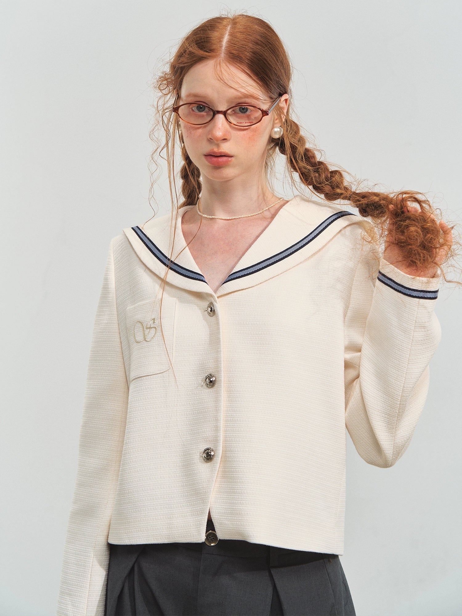 Nautical Embroidered Tweed Cropped Jackets