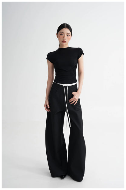 Panel Wide-Leg Floor-Length Trousers