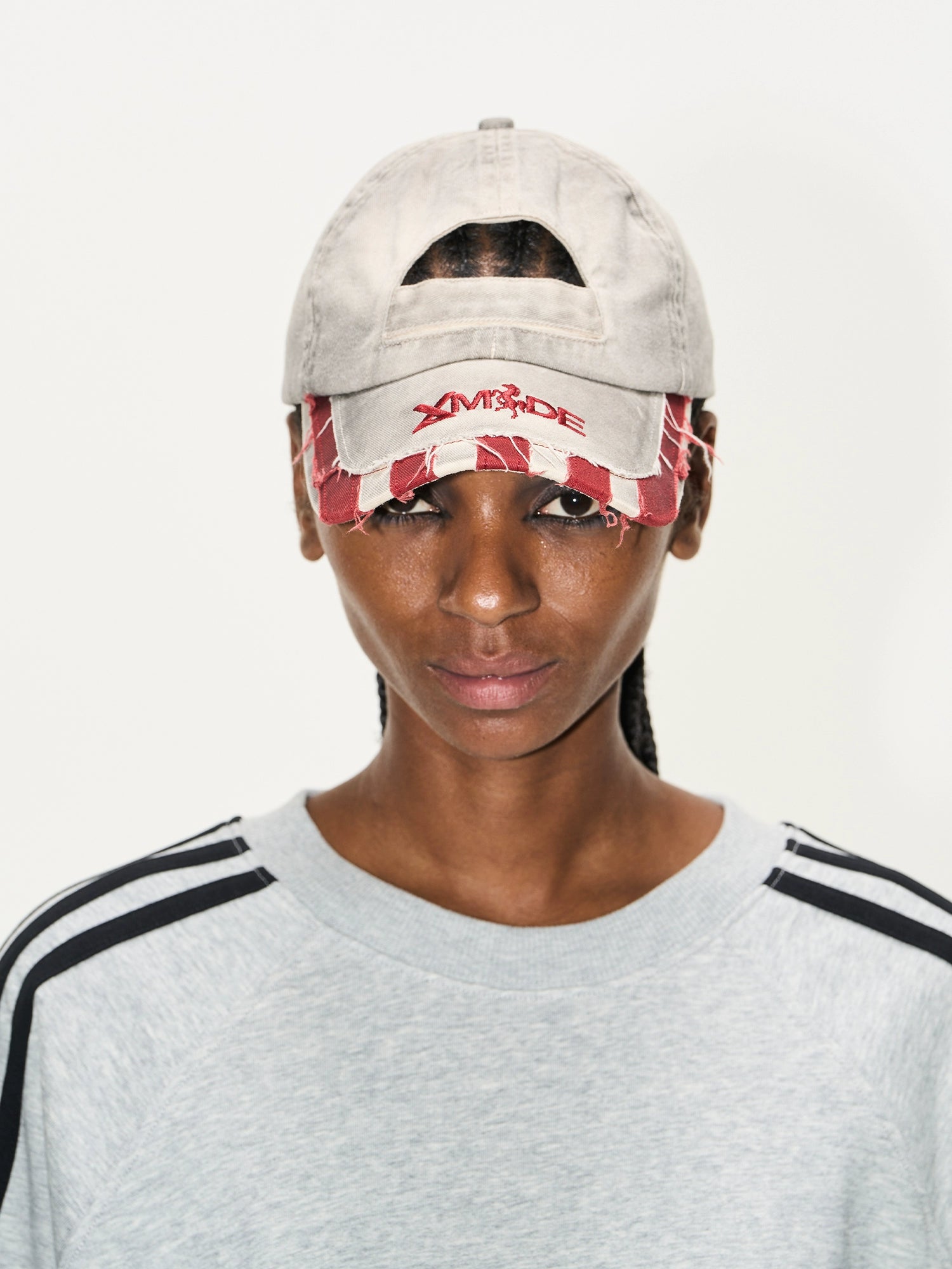 Distressed Washed Adjustable Patchwork Baseball Cap