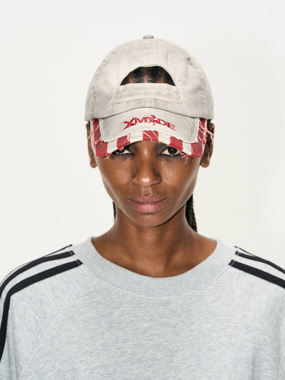 Distressed Washed Adjustable Patchwork Baseball Cap