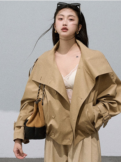 Lyocell Cotton Cropped Trench | Final Sale