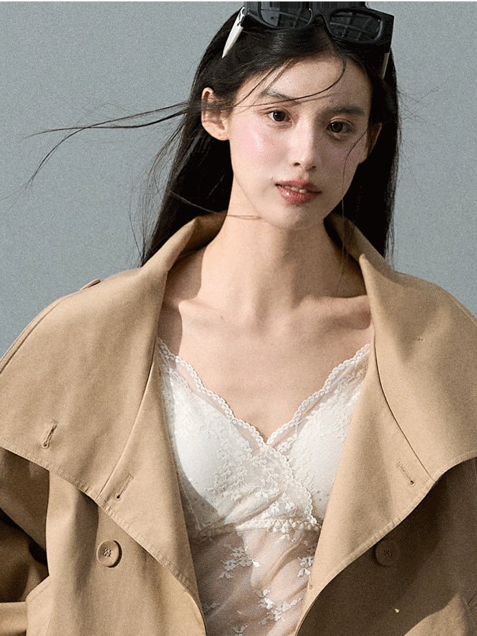 Lyocell Cotton Cropped Trench | Final Sale