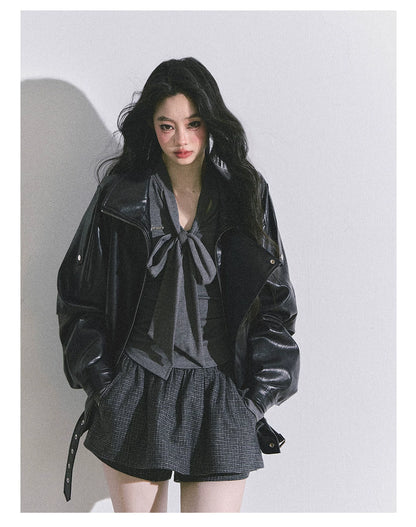 Minimal Korean V-Neck Long-Sleeve T-Shirt