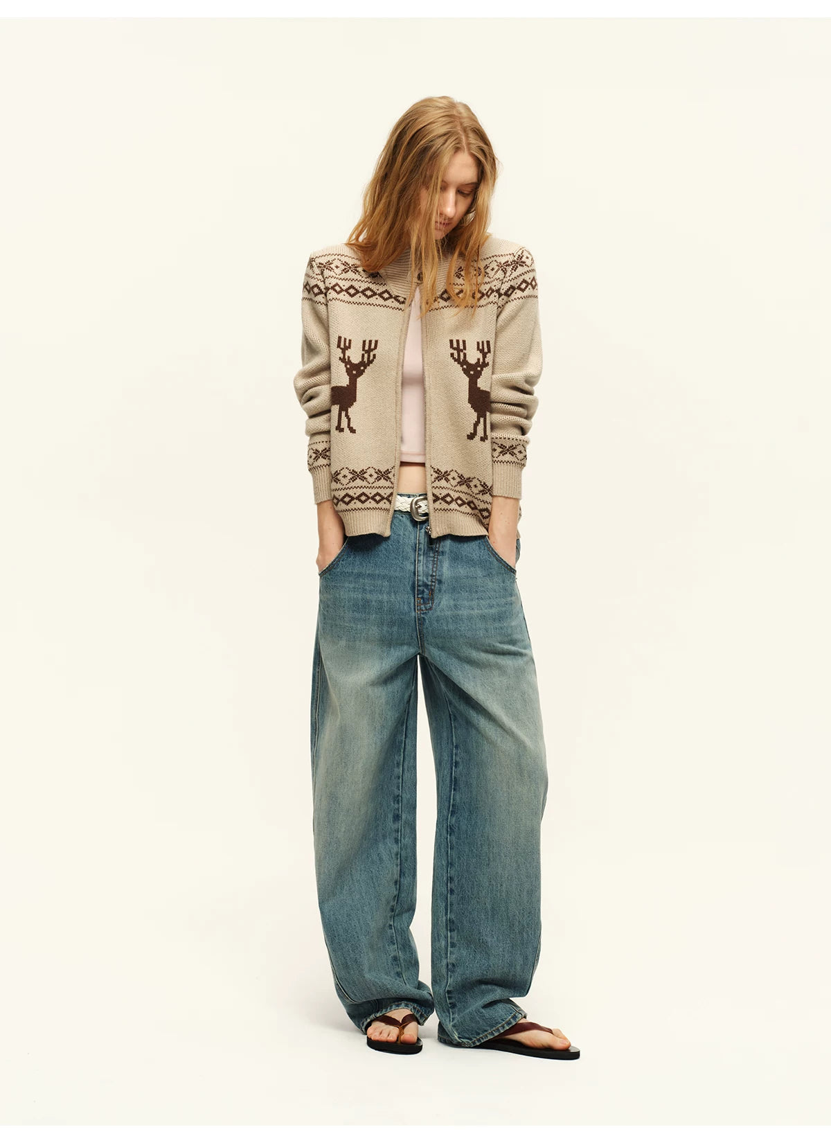 Vintage Fair Isle Wool Knit Cardigan