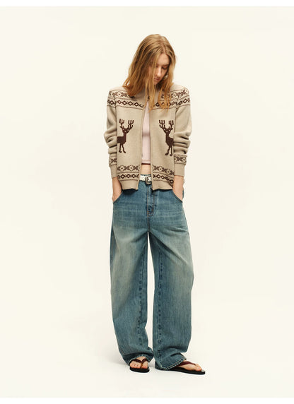 Vintage Fair Isle Wool Knit Cardigan