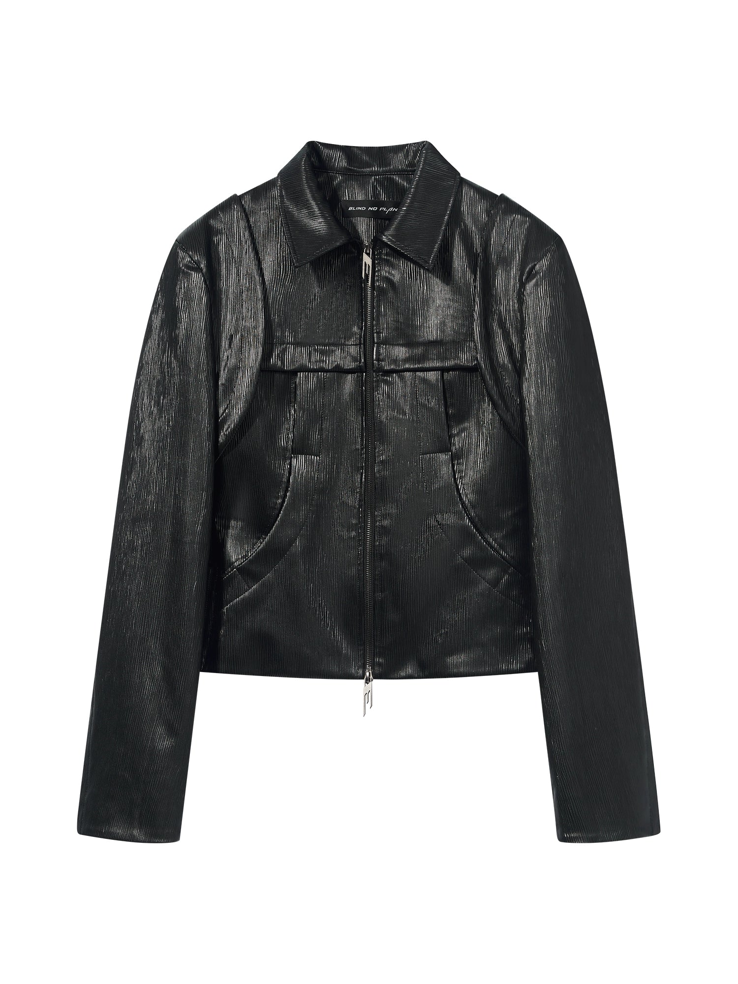 Black Slim Fit Leather Jacket - CHINASQUAD