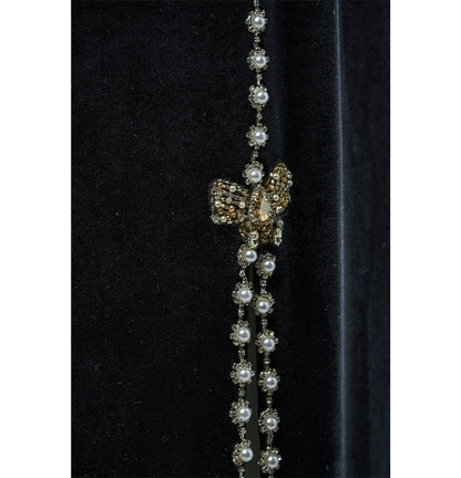 Elegant Black Velvet Couture Gown