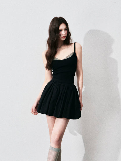 Contrast Lace Trim Slim-Fit Camisole