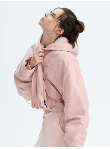 Retro Eco Faux-Fur Cropped Hooded Parka