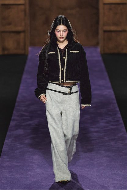 High-Waisted Tailored Wide-Leg Suit Pants