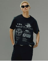 Black Printed Crew Neck T-Shirt - CHINASQUAD