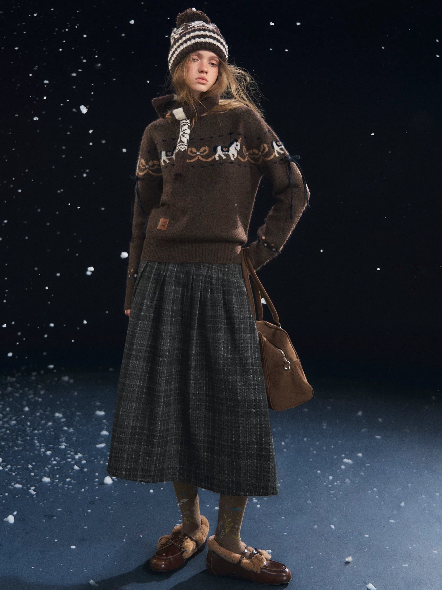 Playful Carousel Jacquard Knit Sweater