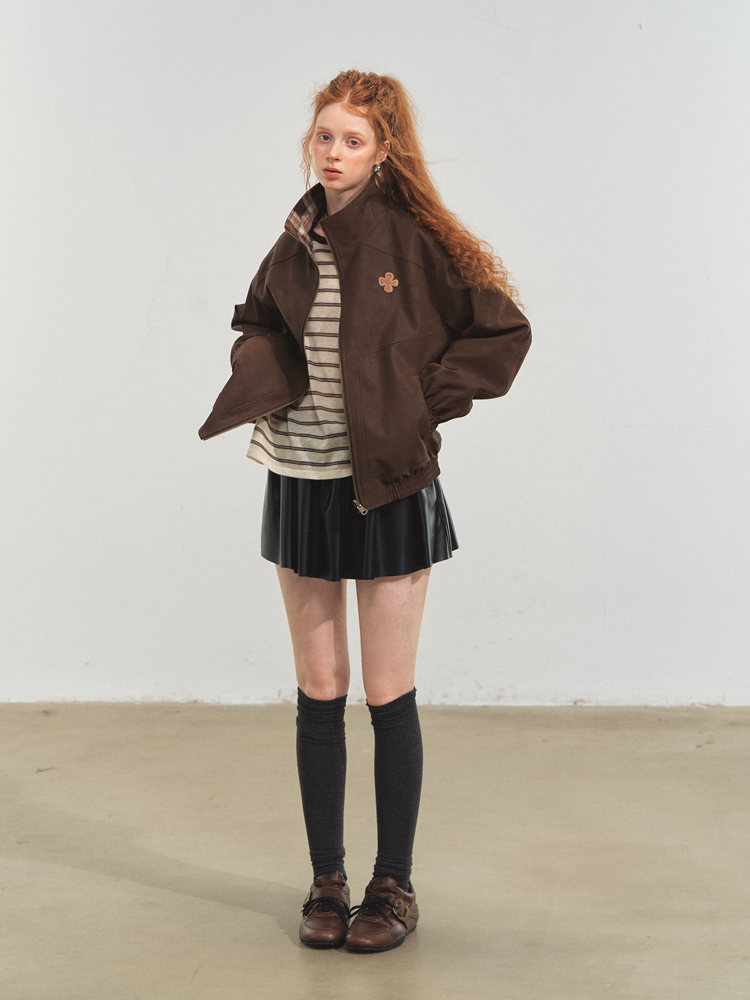 Vintage Reversible Stand-Collar Jacket
