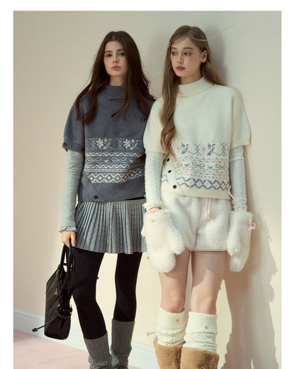 Fair Isle Cape Turtleneck