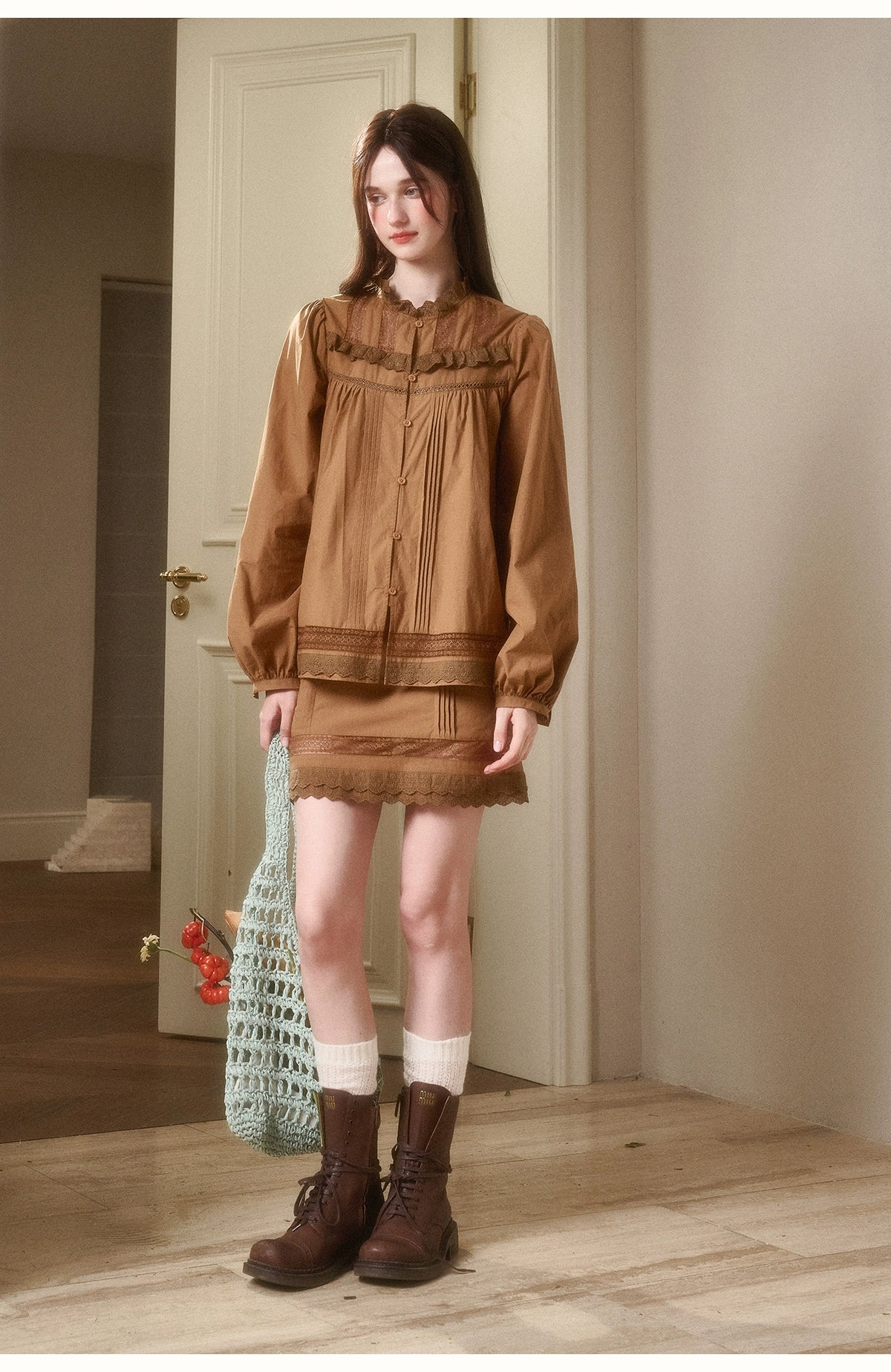 Cosagach Little World Cotton Shirt &amp; Skirt Set