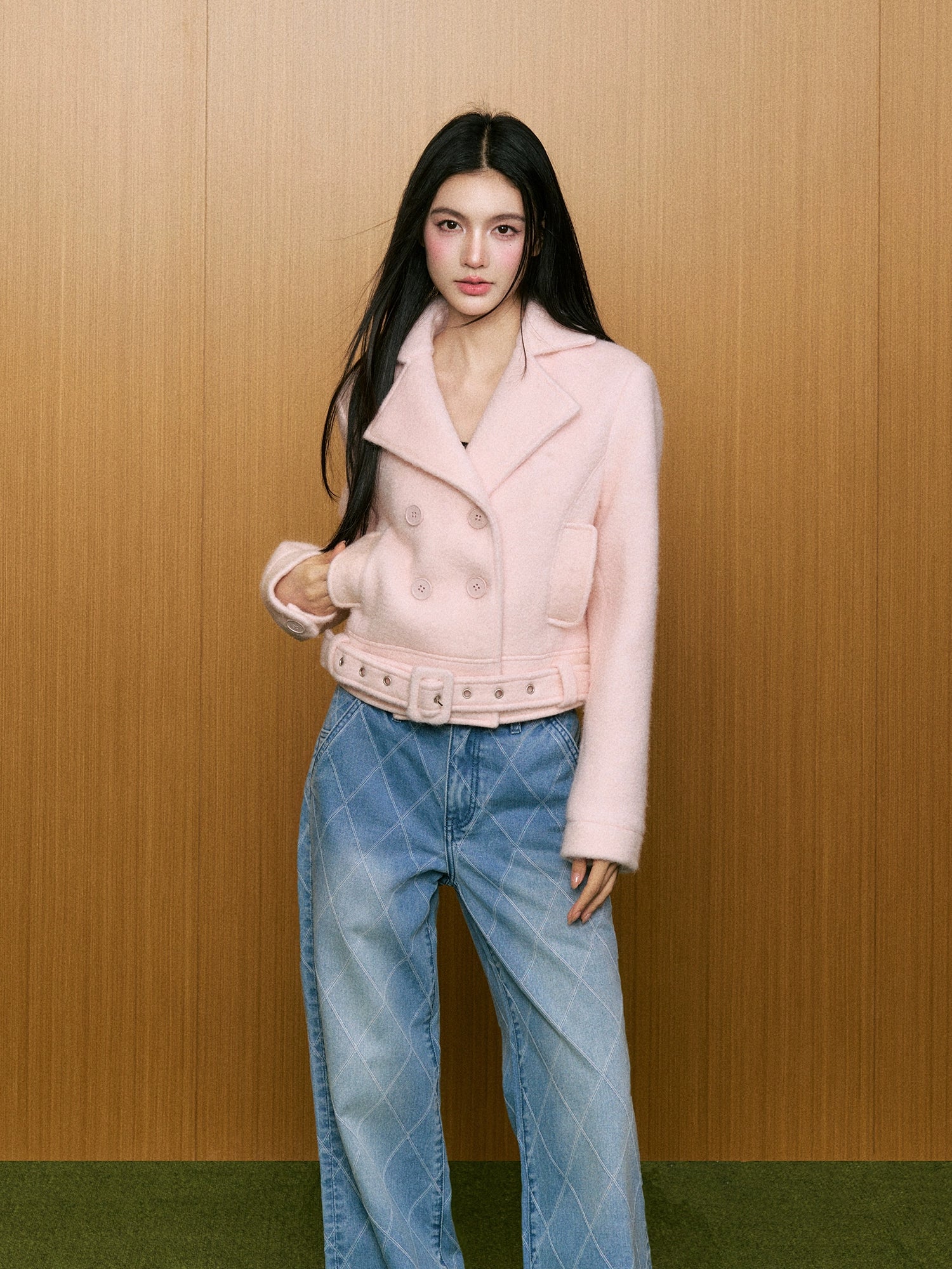 Pink Wool Short Jacket