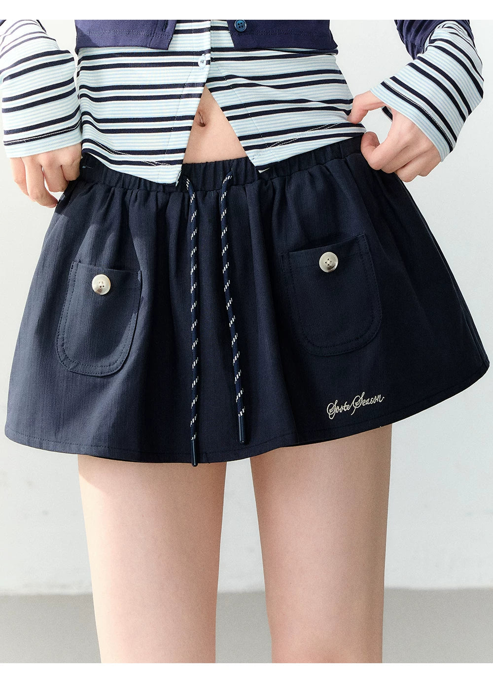 Cotton Lyocell Pocket Skirt