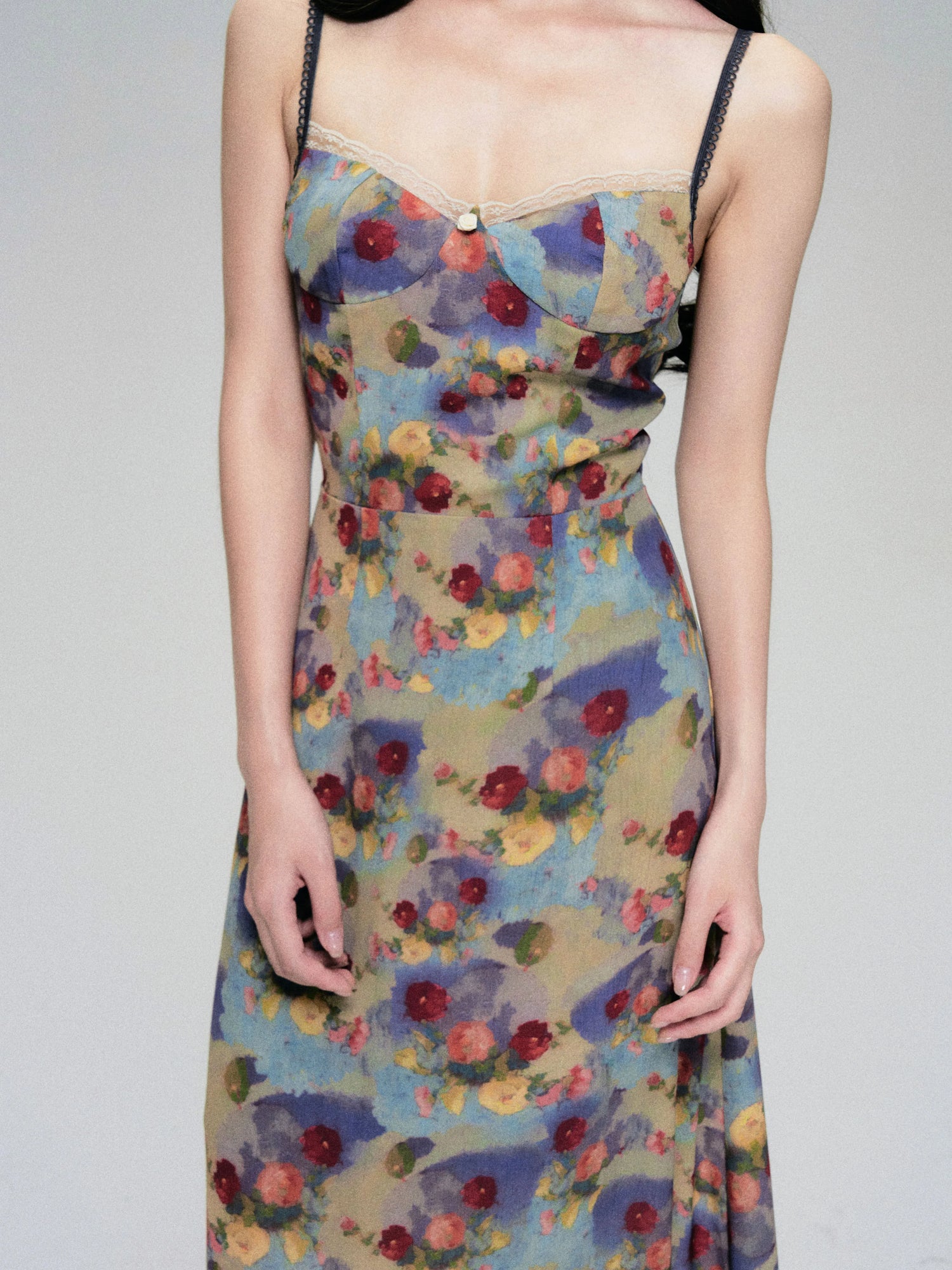 French Vintage Floral Slip Dress
