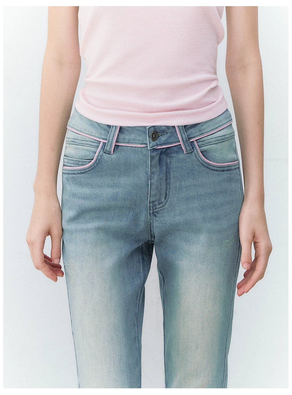 Retro Gradient Cat Whisker Flared Jeans