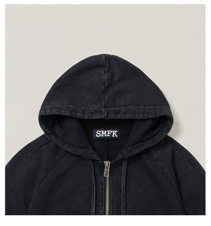 Wild Vintage Zip-up Cropped Hoodie