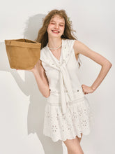 Navy Collar Two-piece Shawl Vest - CHINASQUAD