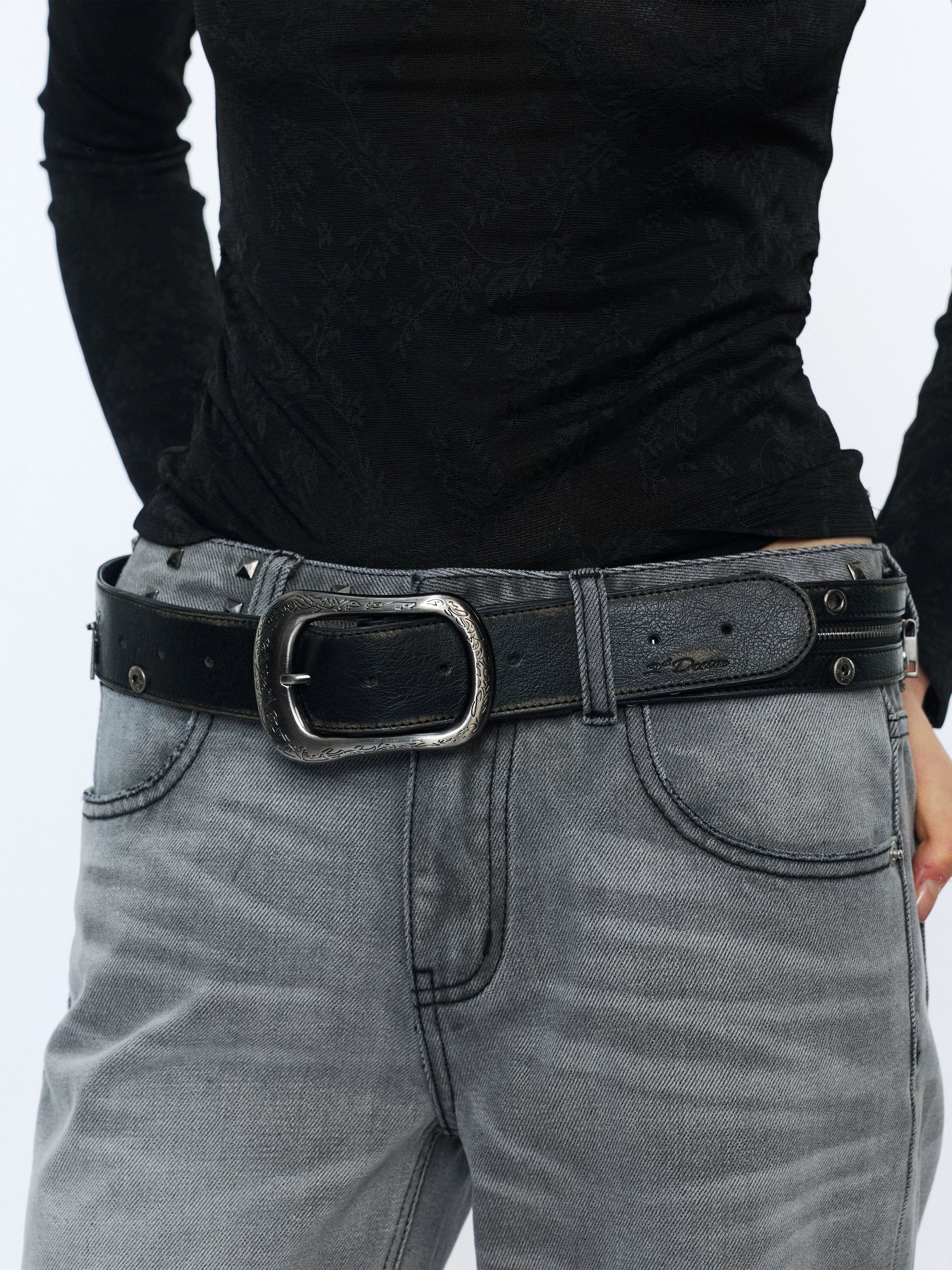 Vintage Detachable Buckle Zip Waist Bag Belt