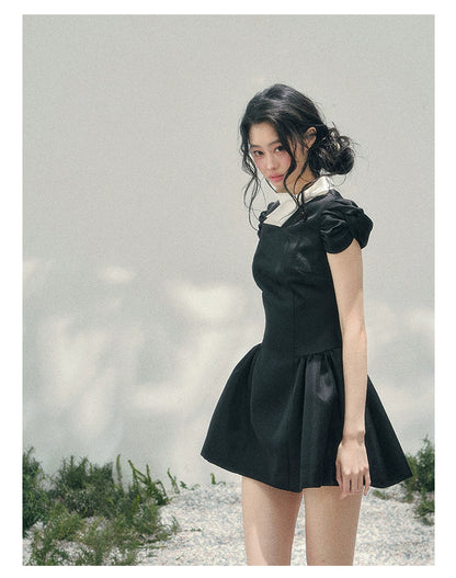 Liliane Ballroom Puff-Sleeve Mini Dress