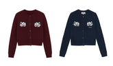 Embellished Wool-Cotton Round-Neck Knit Cardigan - CHINASQUAD