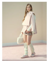 Wool Double-Faced Pink Cape Coat - CHINASQUAD