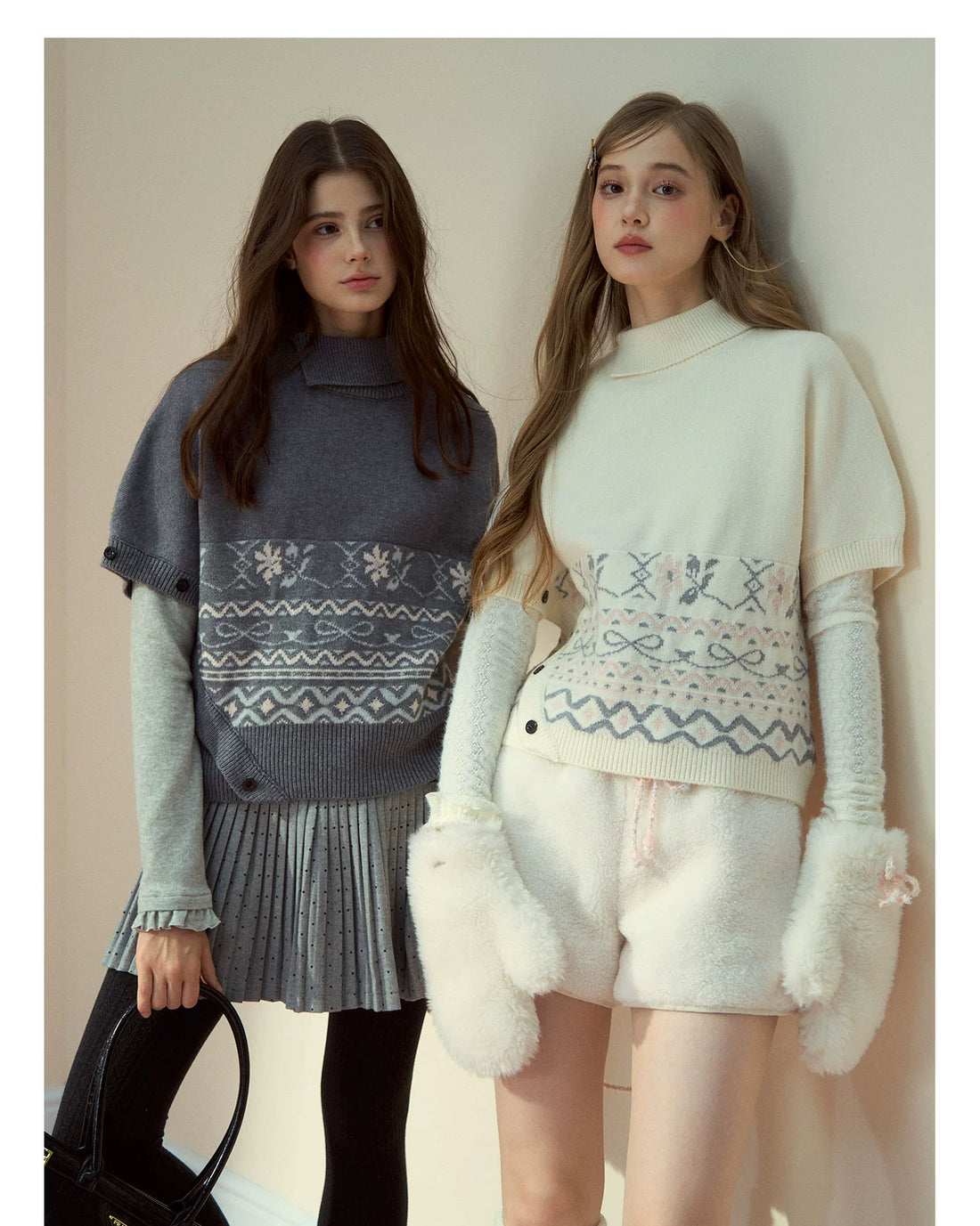 Fair Isle Cape Turtleneck