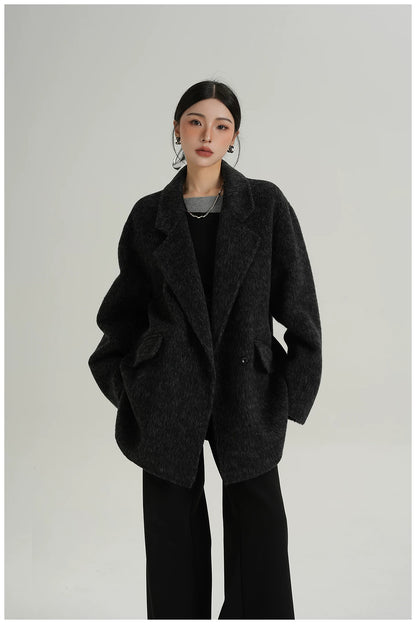 Relaxed-Fit Mid-Length Wool Blazer