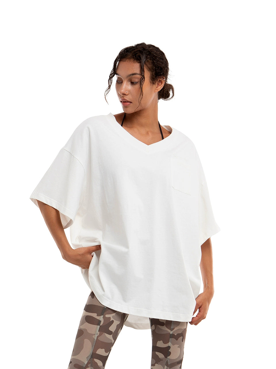 Oversized V-Neck Casual T-Shirt