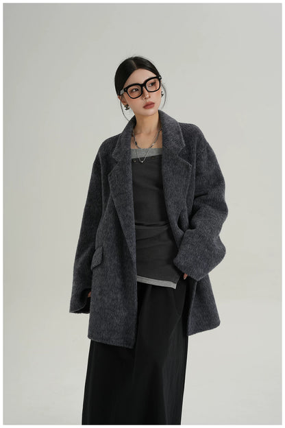 Relaxed-Fit Mid-Length Wool Blazer