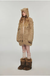 Mink Fur Coat with Tank Top Two-Piece Set - CHINASQUAD