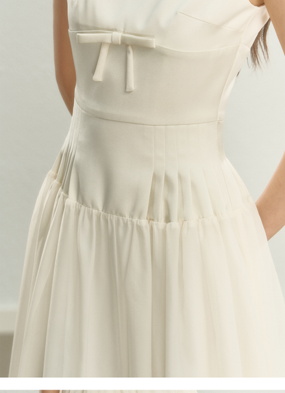 Milk White Square Neck Cami Dress - CHINASQUAD