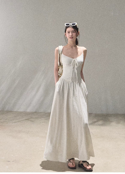 Passing Flower Shop Jacquard Backless Dress